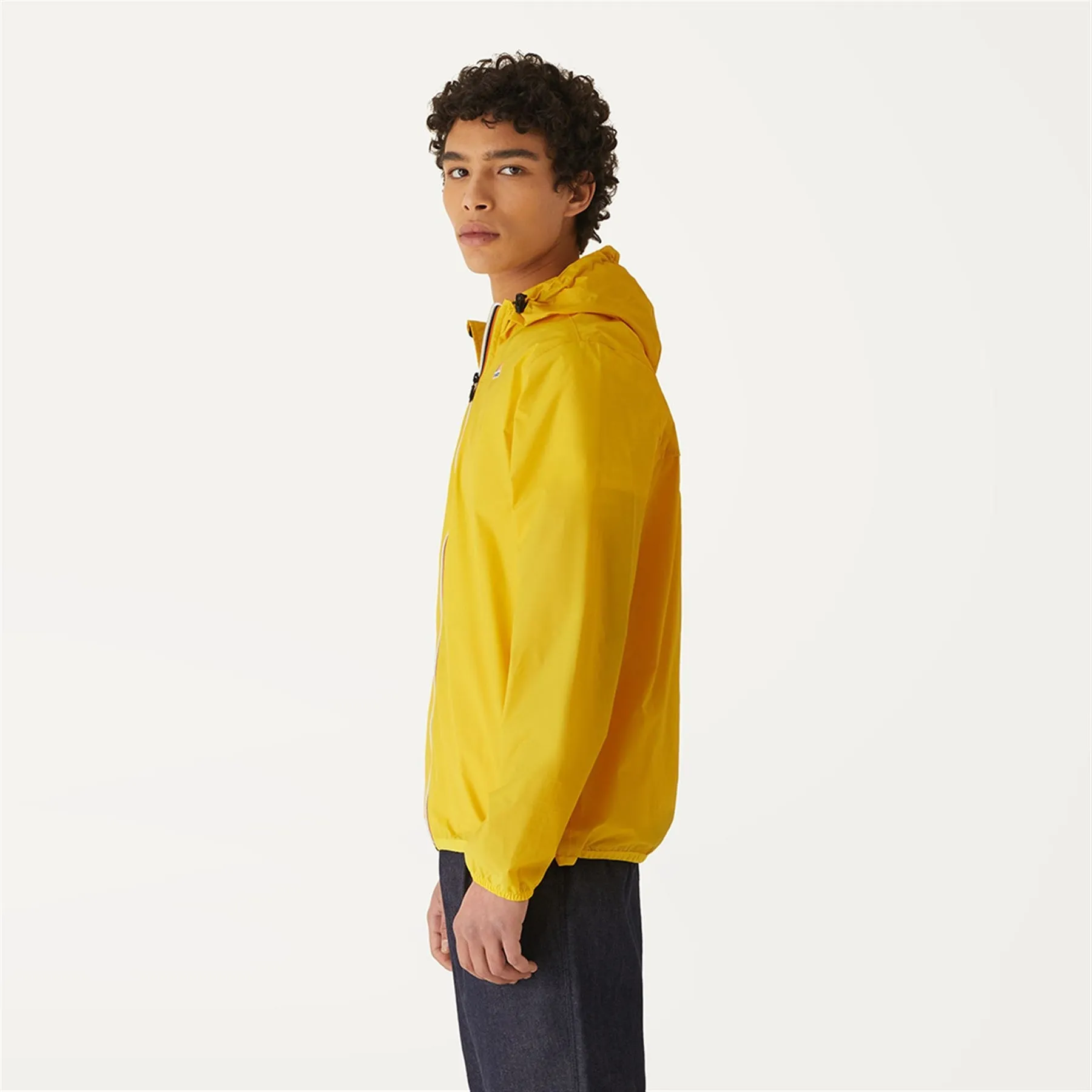 Claude - Unisex Packable Full Zip Waterproof  Rain Jacket in Yellow Dk