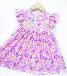 Girls Fun Character Dresses - Purple Rapunzel