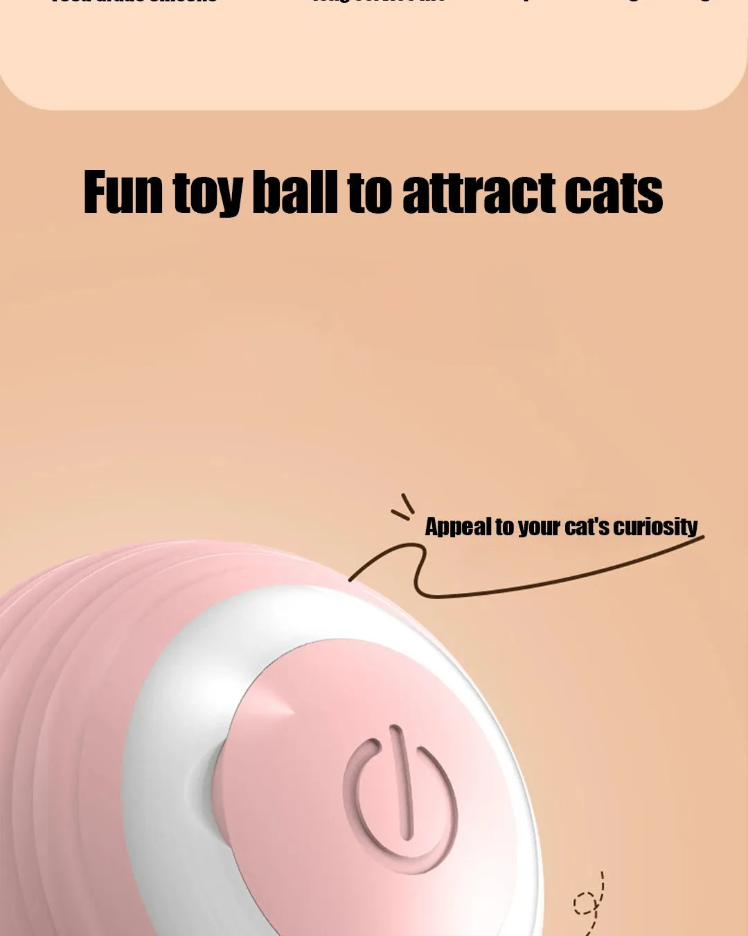 Interactive Cat Ball Toy Pet Silicone Premium Rechargeable with Light