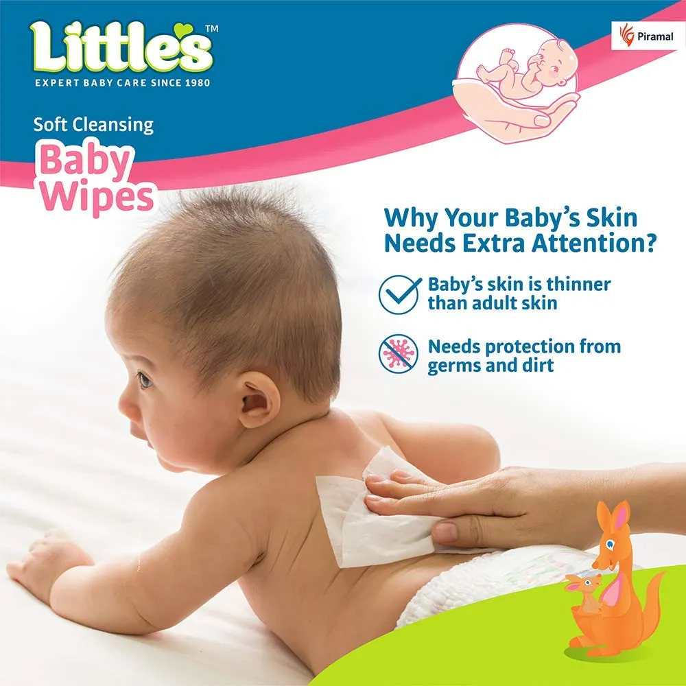 Little's Soft Cleansing Baby Wipes (Pack of 6, 80 Wipes) …