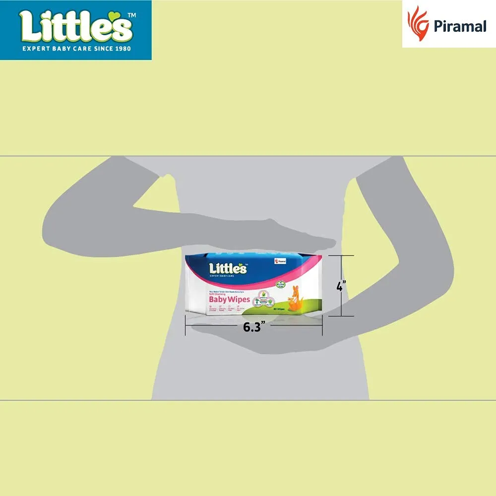 Little's Soft Cleansing Baby Wipes (Pack of 6, 80 Wipes) …