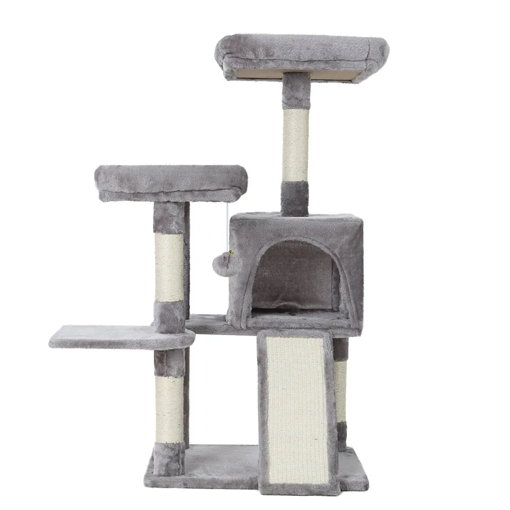 Medium Cat Tree Tower with Plush Velvet, Sisal Posts - i.Pet