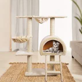 Multi-Level Cat Tree Tower with Scratching Post, Plush Bed - i.Pet