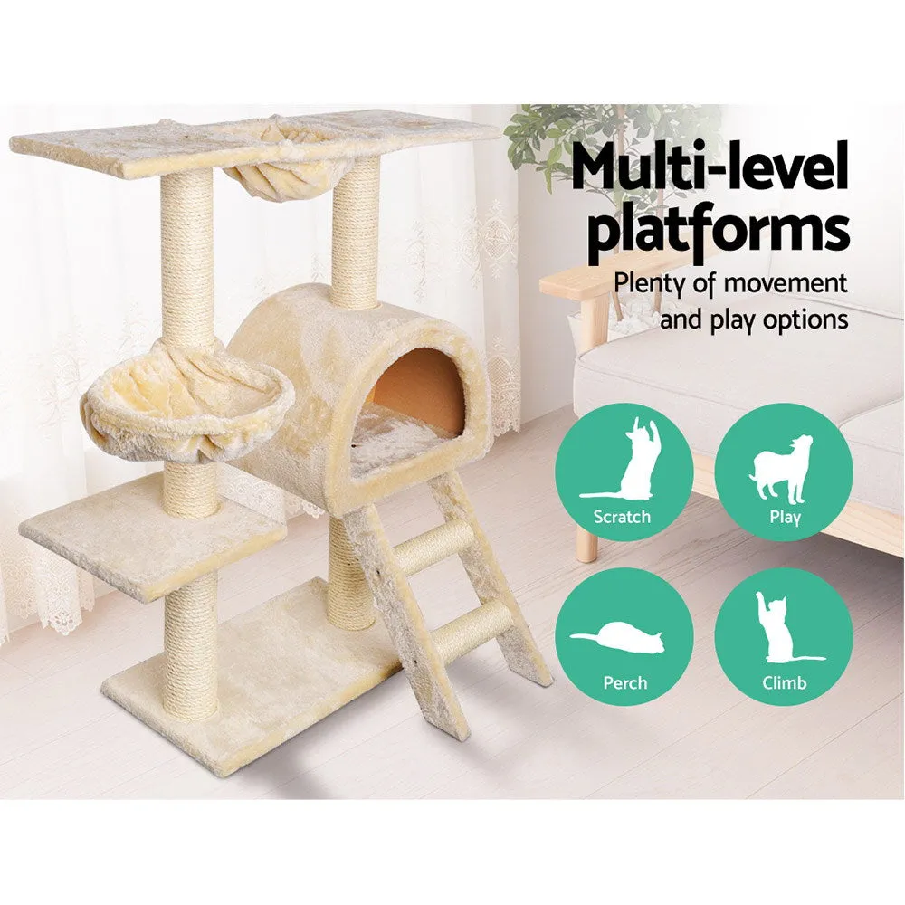 Multi-Level Cat Tree Tower with Scratching Post, Plush Bed - i.Pet