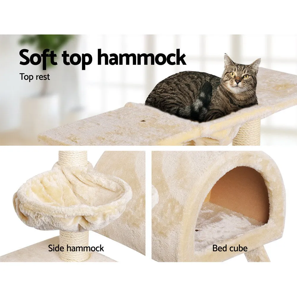 Multi-Level Cat Tree Tower with Scratching Post, Plush Bed - i.Pet