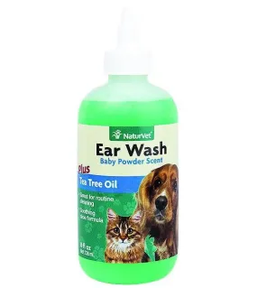 NaturVet Ear Wash Plus Tea Tree Oil Topical Aid for Cats & Dogs