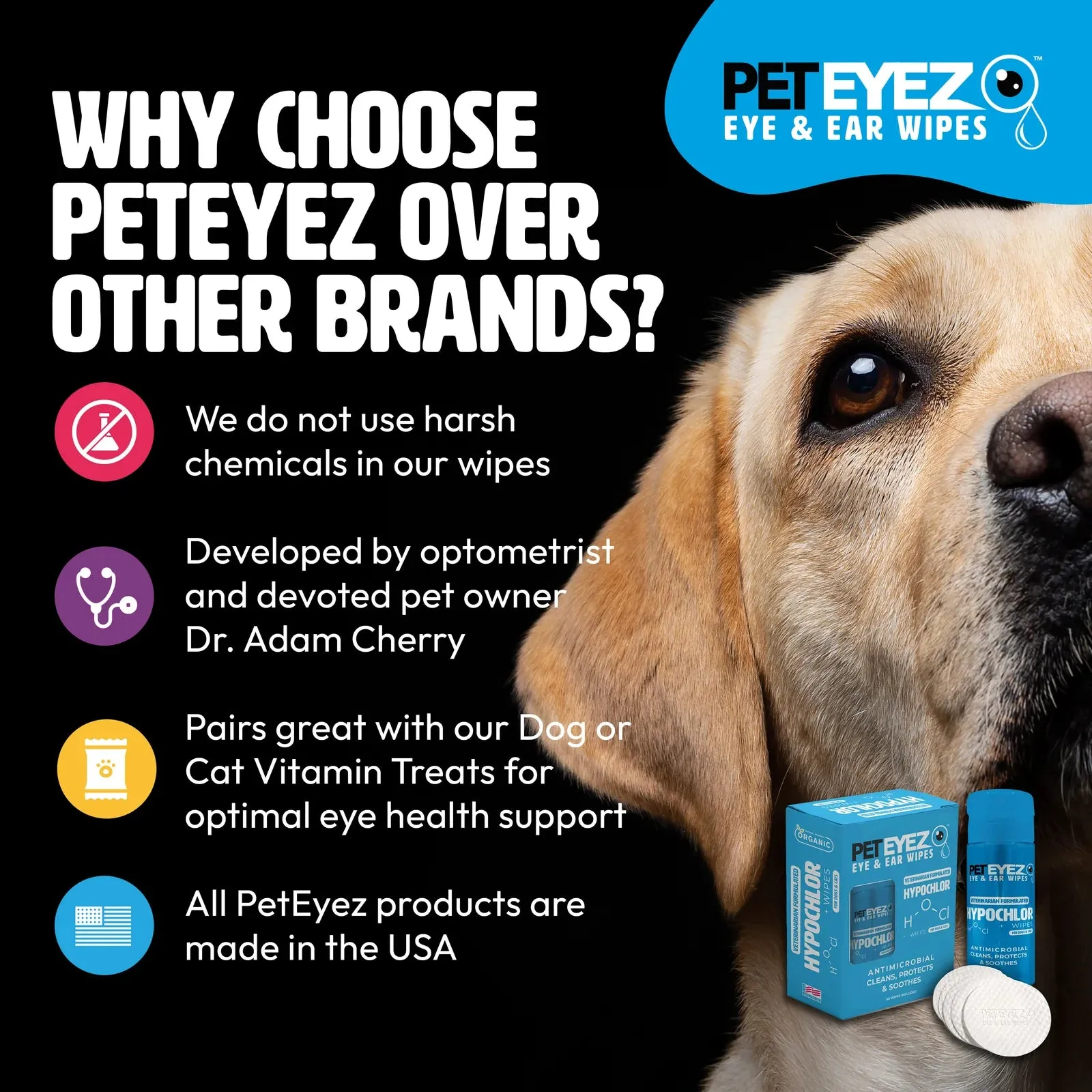 Pet Eyez™️ Eye Ear Wipes 120ct