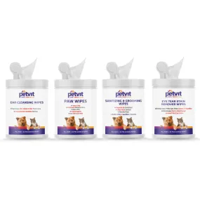 Petvit Combo Wipes for Dogs and Cats (Eye Nose & Paw Grooming Ear)