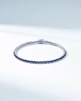 Princess Mini Dark Blue Sapphire Tennis Bracelet