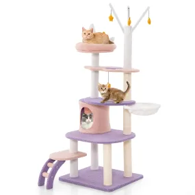 Tangkula Cat Tree Tower, 62 Inch Multi-Level Cat Tower with Cat Condo