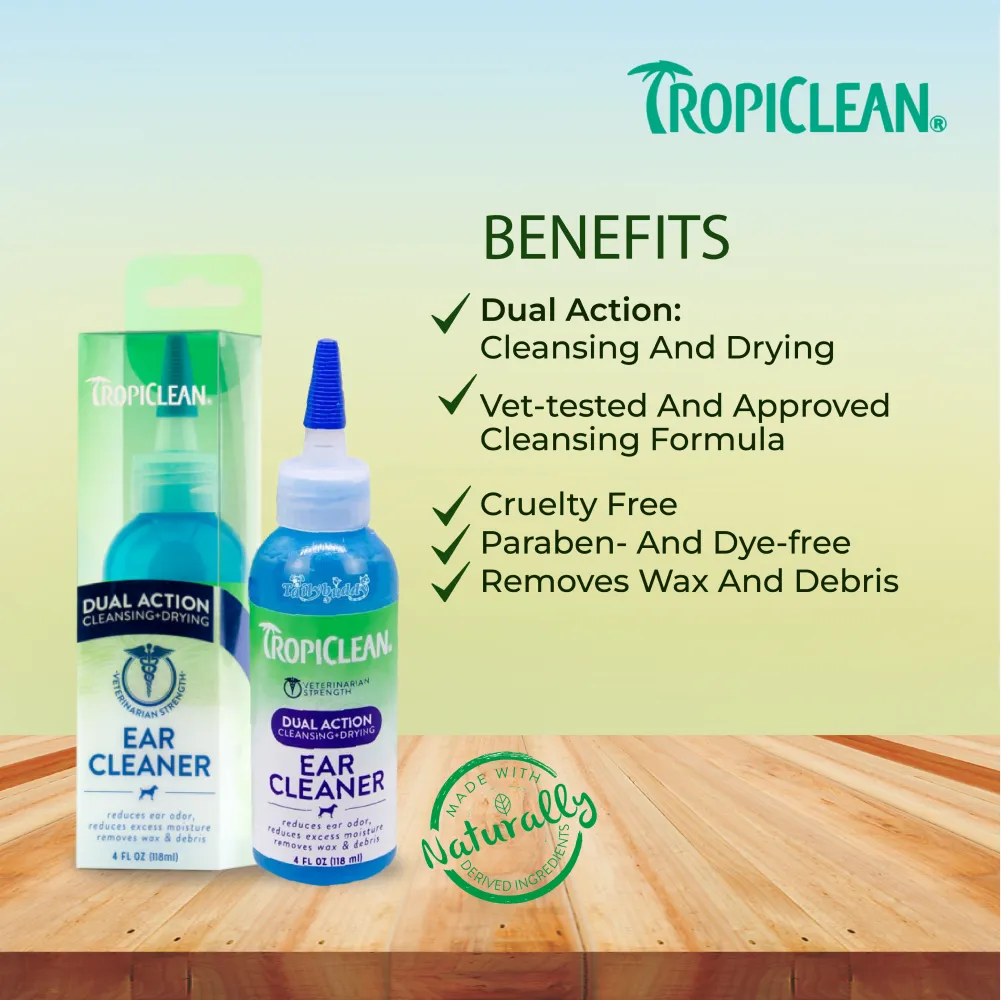 Tropiclean Dual Action Ear Cleaner for Dogs and Cats