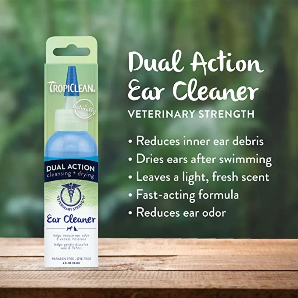 Tropiclean Dual Action Ear Cleaner for Dogs and Cats