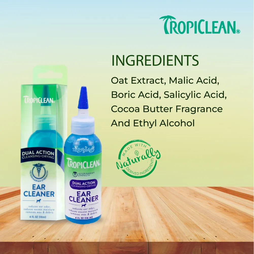 Tropiclean Dual Action Ear Cleaner for Dogs and Cats