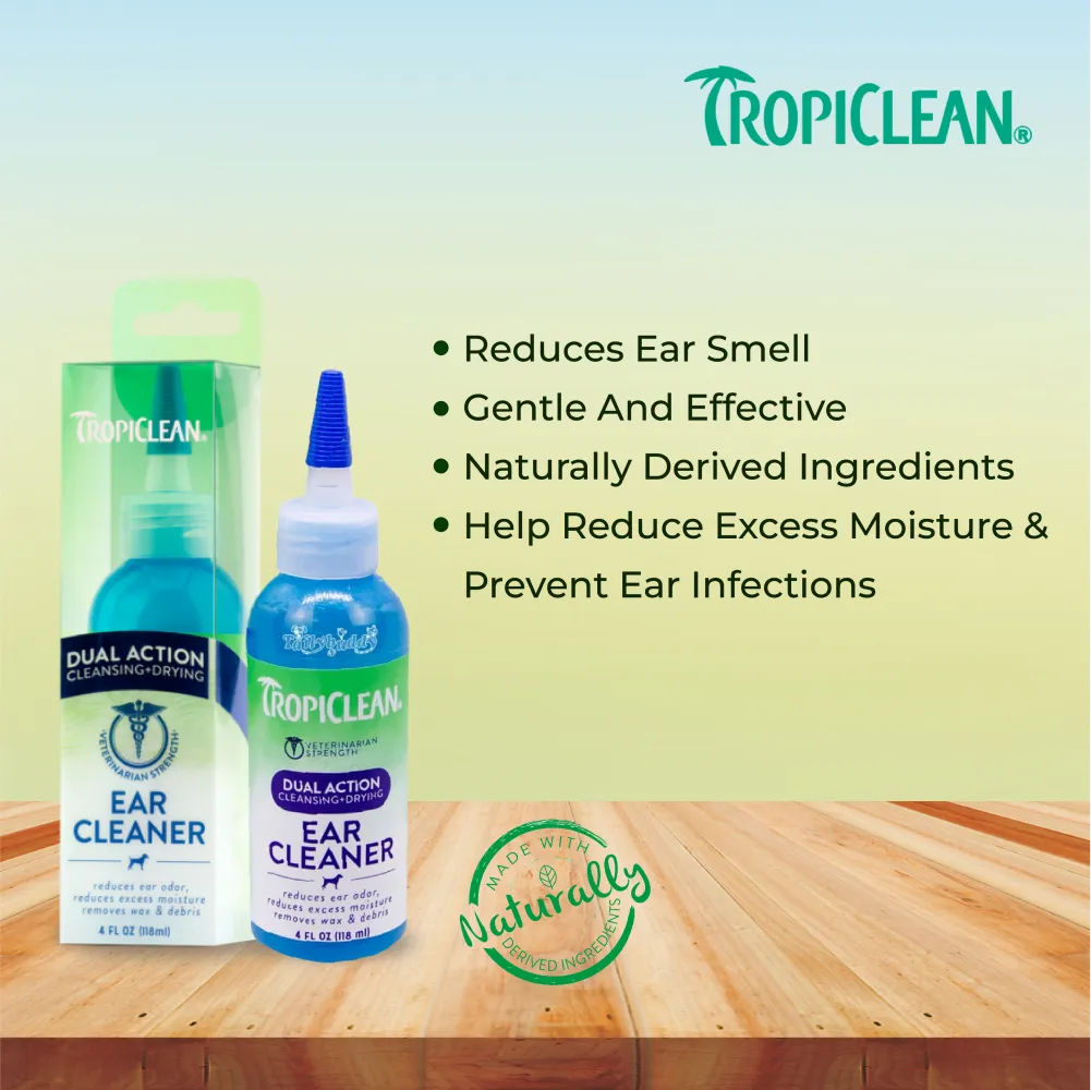 Tropiclean Dual Action Ear Cleaner for Dogs and Cats